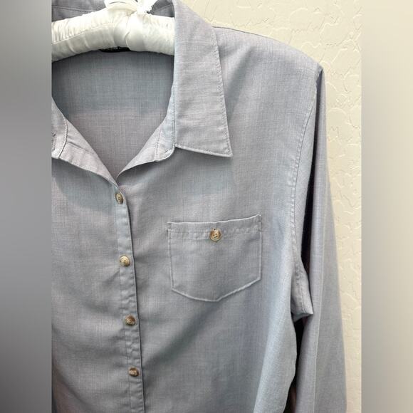 THE NORTH FACE Women’s Button Up Shirt Gray Long Sleeve Outdoor Casual Top | XL - Picture 4 of 8